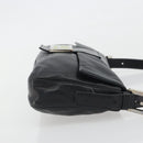 FENDI Mamma Baguette Shoulder Bag Leather Black Silver Auth yk20676SAM-3