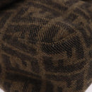 FENDI Zucca Mamma Baguette Shoulder Bag Wool Brown Silver Auth yk20677SAM-9