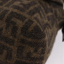 FENDI Zucca Mamma Baguette Shoulder Bag Wool Brown Silver Auth yk20677SAM-14