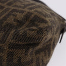 FENDI Zucca Mamma Baguette Shoulder Bag Wool Brown Silver Auth yk20677SAM-16