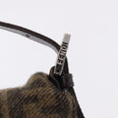 FENDI Zucca Mamma Baguette Shoulder Bag Wool Brown Silver Auth yk20677SAM-17