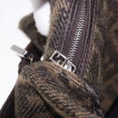 FENDI Zucca Mamma Baguette Shoulder Bag Wool Brown Silver Auth yk20677SAM-23