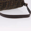 FENDI Zucca Mamma Baguette Shoulder Bag Wool Brown Silver Auth yk20677SAM-7