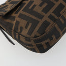 FENDI Zucca Canvas Mamma Baguette Shoulder Bag Brown Silver Auth yk20678SAM-11