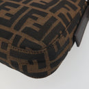 FENDI Zucca Canvas Mamma Baguette Shoulder Bag Brown Silver Auth yk20678SAM-12