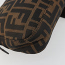 FENDI Zucca Canvas Mamma Baguette Shoulder Bag Brown Silver Auth yk20678SAM-13