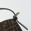 FENDI Zucca Canvas Mamma Baguette Shoulder Bag Brown Silver Auth yk20678SAM-14
