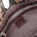 FENDI Zucca Canvas Mamma Baguette Shoulder Bag Brown Silver Auth yk20678SAM-18