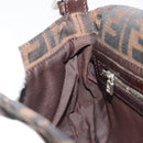 FENDI Zucca Canvas Mamma Baguette Shoulder Bag Brown Silver Auth yk20678SAM-21