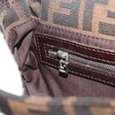 FENDI Zucca Canvas Mamma Baguette Shoulder Bag Brown Silver Auth yk20678SAM-22