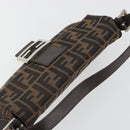 FENDI Zucca Canvas Mamma Baguette Shoulder Bag Brown Silver Auth yk20678SAM-6