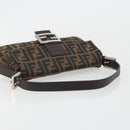 FENDI Zucca Canvas Mamma Baguette Shoulder Bag Brown Silver Auth yk20678SAM-7