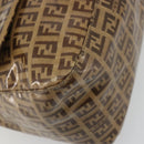 FENDI Zucchino Mamma Baguette Shoulder Bag Patent Beige Gold Tone Auth yk20679A-15
