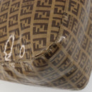 FENDI Zucchino Mamma Baguette Shoulder Bag Patent Beige Gold Tone Auth yk20679A-17