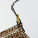 FENDI Zucchino Mamma Baguette Shoulder Bag Patent Beige Gold Tone Auth yk20679A-18