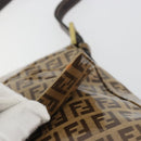 FENDI Zucchino Mamma Baguette Shoulder Bag Patent Beige Gold Tone Auth yk20679A-9