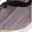 FENDI Zucchino Mamma Baguette Shoulder Bag Patent Beige Gold Tone Auth yk20679A-11
