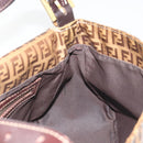 FENDI Zucchino Mamma Baguette Shoulder Bag Patent Beige Gold Tone Auth yk20679A-22
