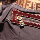 FENDI Zucchino Mamma Baguette Shoulder Bag Patent Beige Gold Tone Auth yk20679A-24