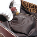 FENDI Zucchino Mamma Baguette Shoulder Bag Patent Beige Gold Tone Auth yk20679A-12