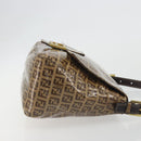 FENDI Zucchino Mamma Baguette Shoulder Bag Patent Beige Gold Tone Auth yk20679A-3