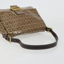 FENDI Zucchino Mamma Baguette Shoulder Bag Patent Beige Gold Tone Auth yk20679A-7