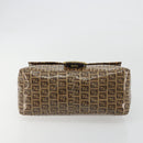 FENDI Zucchino Mamma Baguette Shoulder Bag Patent Beige Gold Tone Auth yk20679A-5