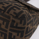 FENDI Zucca Canvas Mamma Baguette Shoulder Bag Brown Silver Auth yk20680SAM-11