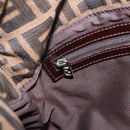 FENDI Zucca Canvas Mamma Baguette Shoulder Bag Brown Silver Auth yk20680SAM-22