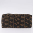 FENDI Zucca Canvas Mamma Baguette Shoulder Bag Brown Silver Auth yk20680SAM-9