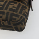 FENDI Zucca Canvas Mamma Baguette Shoulder Bag Brown Silver Auth yk20681SAM-10