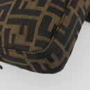 FENDI Zucca Canvas Mamma Baguette Shoulder Bag Brown Silver Auth yk20681SAM-13