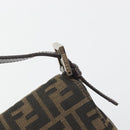 FENDI Zucca Canvas Mamma Baguette Shoulder Bag Brown Silver Auth yk20681SAM-14