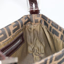 FENDI Zucca Canvas Mamma Baguette Shoulder Bag Brown Silver Auth yk20681SAM-20
