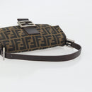 FENDI Zucca Canvas Mamma Baguette Shoulder Bag Brown Silver Auth yk20681SAM-7