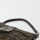 FENDI Zucca Canvas Mamma Baguette Shoulder Bag Brown Silver Auth yk20681SAM-8
