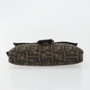 FENDI Zucca Canvas Mamma Baguette Shoulder Bag Brown Silver Auth yk20681SAM-9