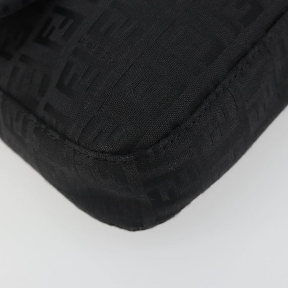 FENDI Zucchino Canvas Mamma Baguette Shoulder Bag Black 8BR000 Auth yk20682SAM