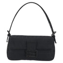 FENDI Zucchino Canvas Mamma Baguette Shoulder Bag Black 8BR000 Auth yk20682SAM-2