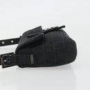 FENDI Zucchino Canvas Mamma Baguette Shoulder Bag Black 8BR000 Auth yk20682SAM-5