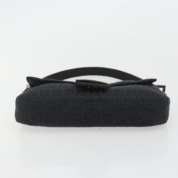 FENDI Zucchino Canvas Mamma Baguette Shoulder Bag Black 8BR000 Auth yk20682SAM