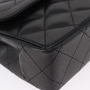 CHANEL Matelasse 28 Chain Hand Bag Lamb Skin Paris Limited Black Auth yk20684SAM-10