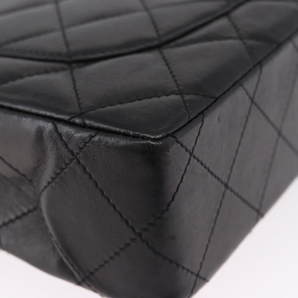 CHANEL Matelasse 28 Chain Hand Bag Lamb Skin Paris Limited Black Auth yk20684SAM