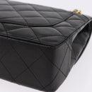 CHANEL Matelasse 28 Chain Hand Bag Lamb Skin Paris Limited Black Auth yk20684SAM-13