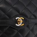 CHANEL Matelasse 28 Chain Hand Bag Lamb Skin Paris Limited Black Auth yk20684SAM-14