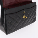 CHANEL Matelasse 28 Chain Hand Bag Lamb Skin Paris Limited Black Auth yk20684SAM-20