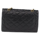 CHANEL Matelasse 28 Chain Hand Bag Lamb Skin Paris Limited Black Auth yk20684SAM-3