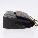 CHANEL Matelasse 28 Chain Hand Bag Lamb Skin Paris Limited Black Auth yk20684SAM-4