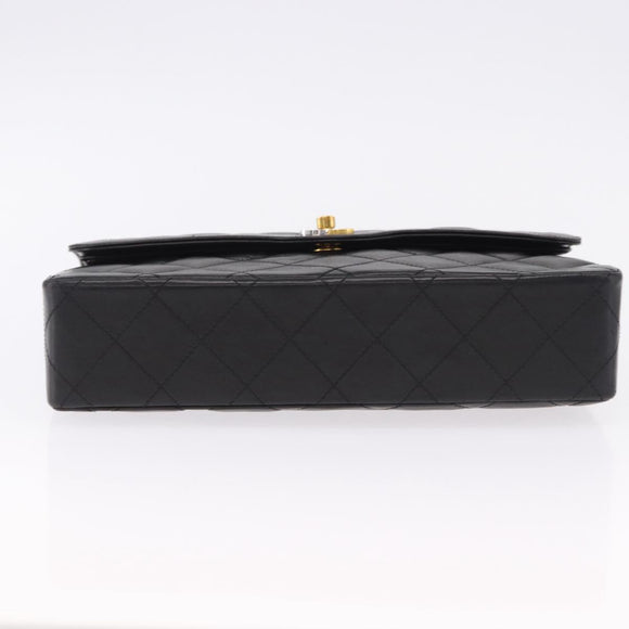 CHANEL Matelasse 28 Chain Hand Bag Lamb Skin Paris Limited Black Auth yk20684SAM