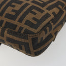 FENDI Zucca Canvas Mamma Baguette Shoulder Bag Brown Silver Auth yk20686SAM-12